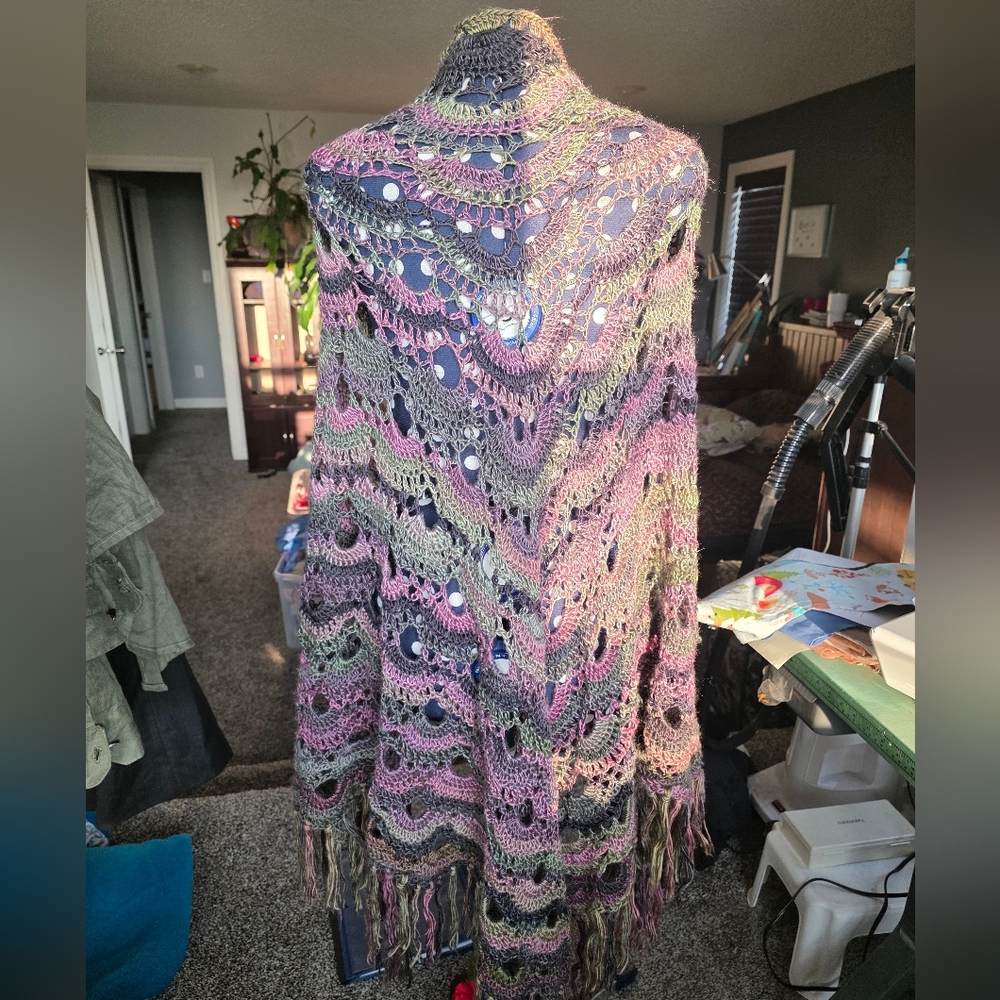 Elegant Multicolor Crochet Poncho